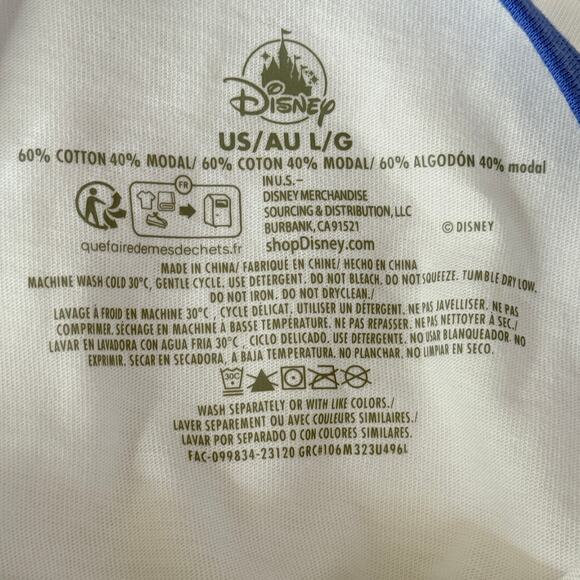 Disneyland Womans Size Large White Blue Crew Neck Short Sleeve T Shirt - Picture 5 of 9